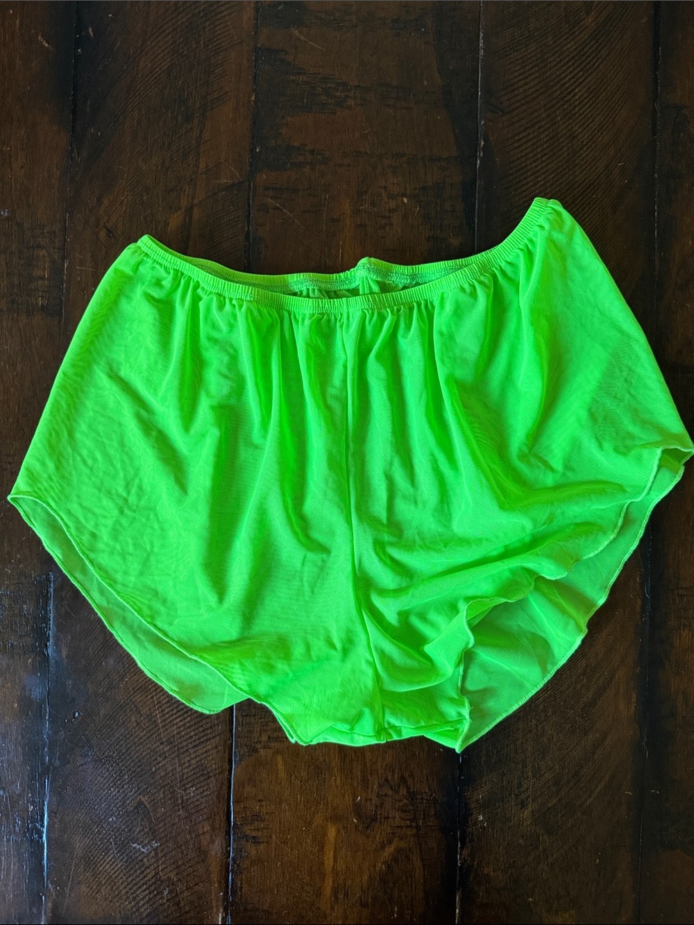 Chelsea B - Women's Sheer Overlay Dance Shorts - Neon Green